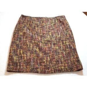 Vtg Y2K Cato Skirt 14 Tweed Brown Mini Lined Pencil Academia Preppy Heritage